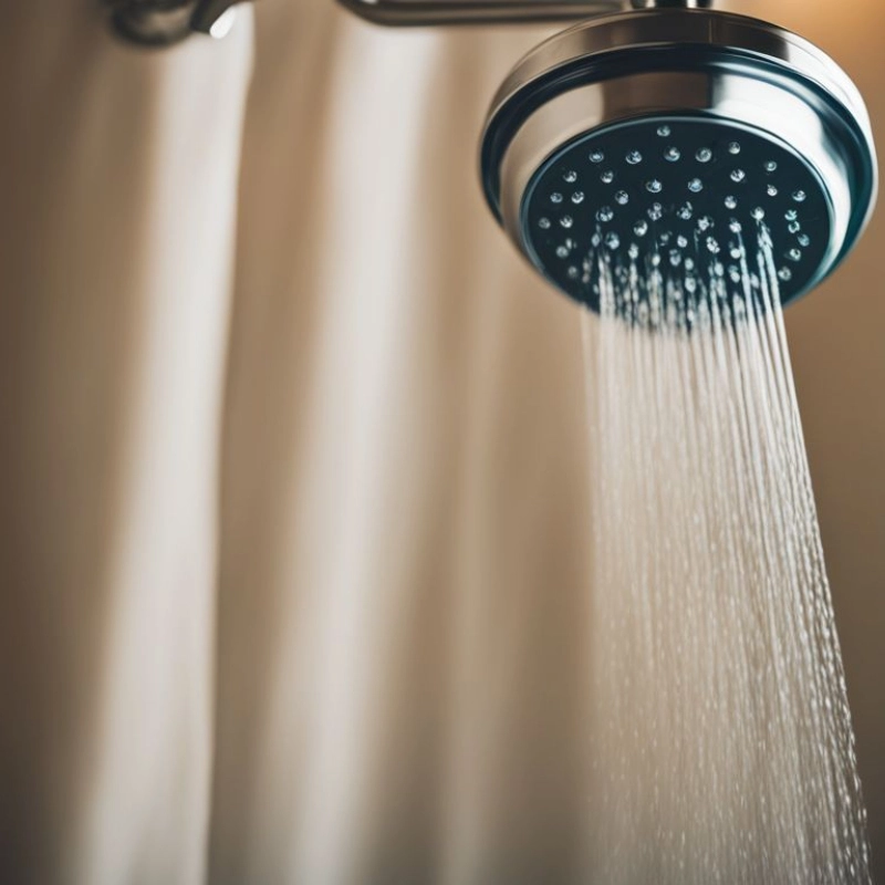 A shower head designed to prevent water leakage outside shower curtains.
