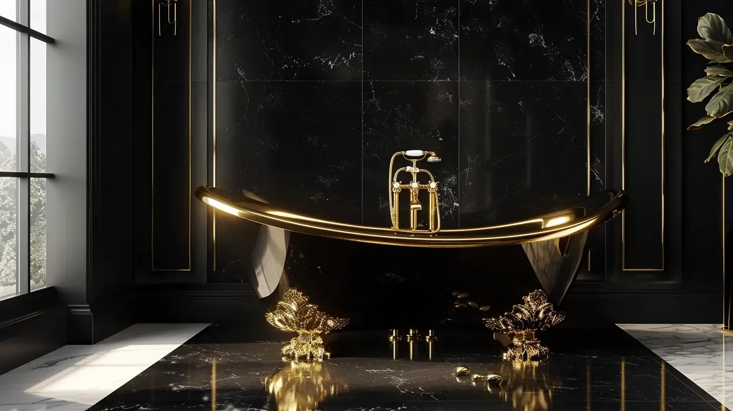 Black and gold bathroom ideas.