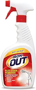 A bottle of rust remover gel, perfect for removing rust from shower rods.
