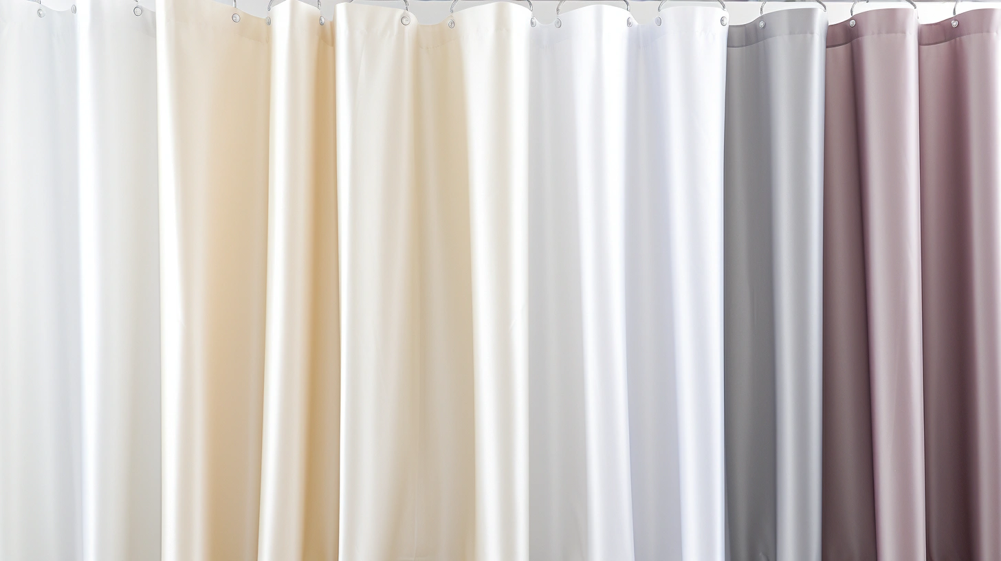 A shower curtain with a variety of colors.