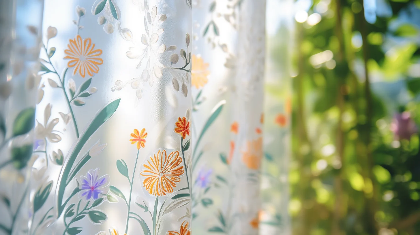 Are Plastic Shower Curtains Bad for You? A curtain with flowers on it.
